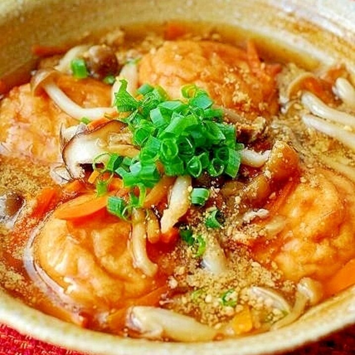 魚河岸あげときのこのあんかけ☆ごま風味